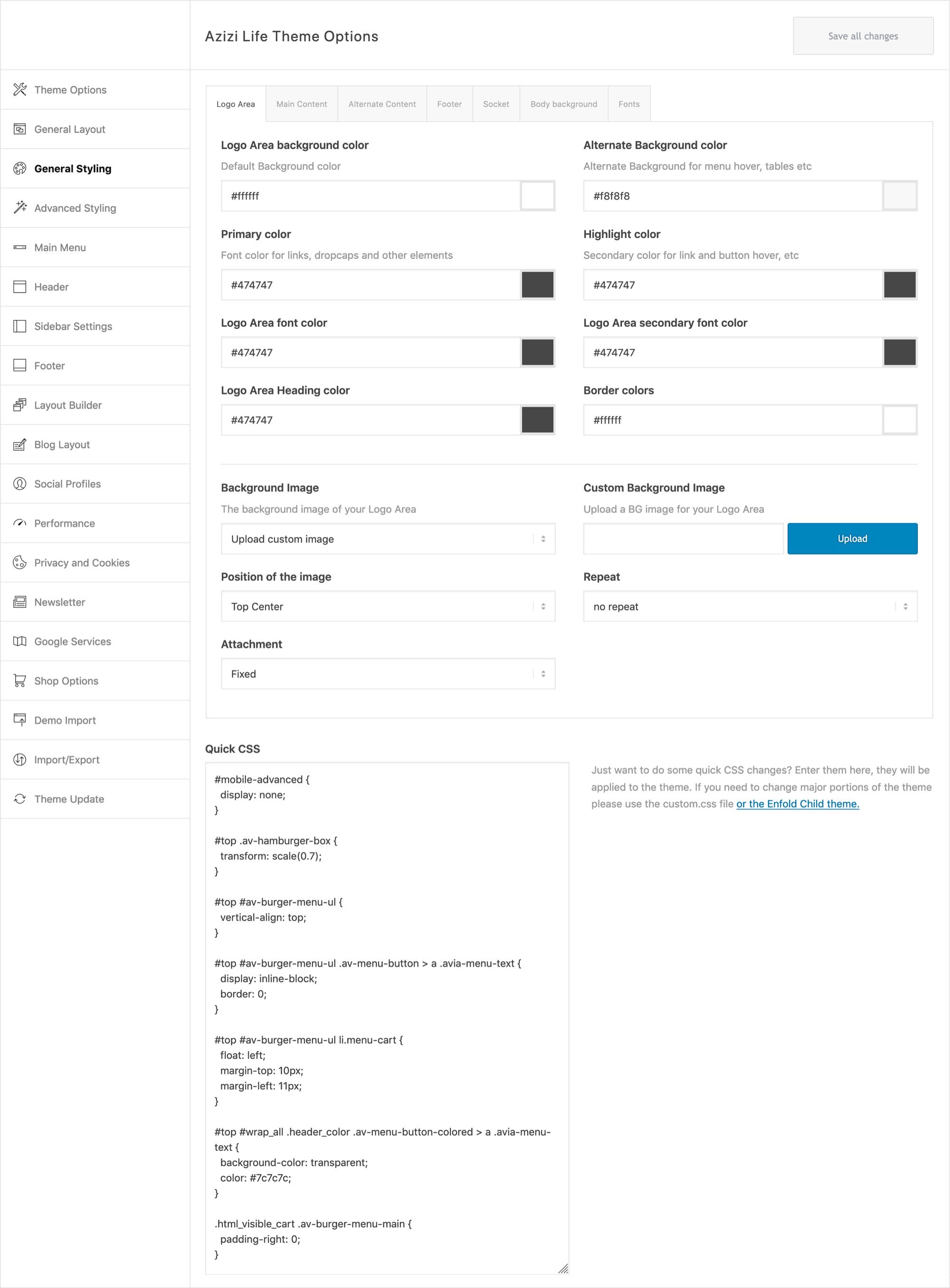 Theme customisation process